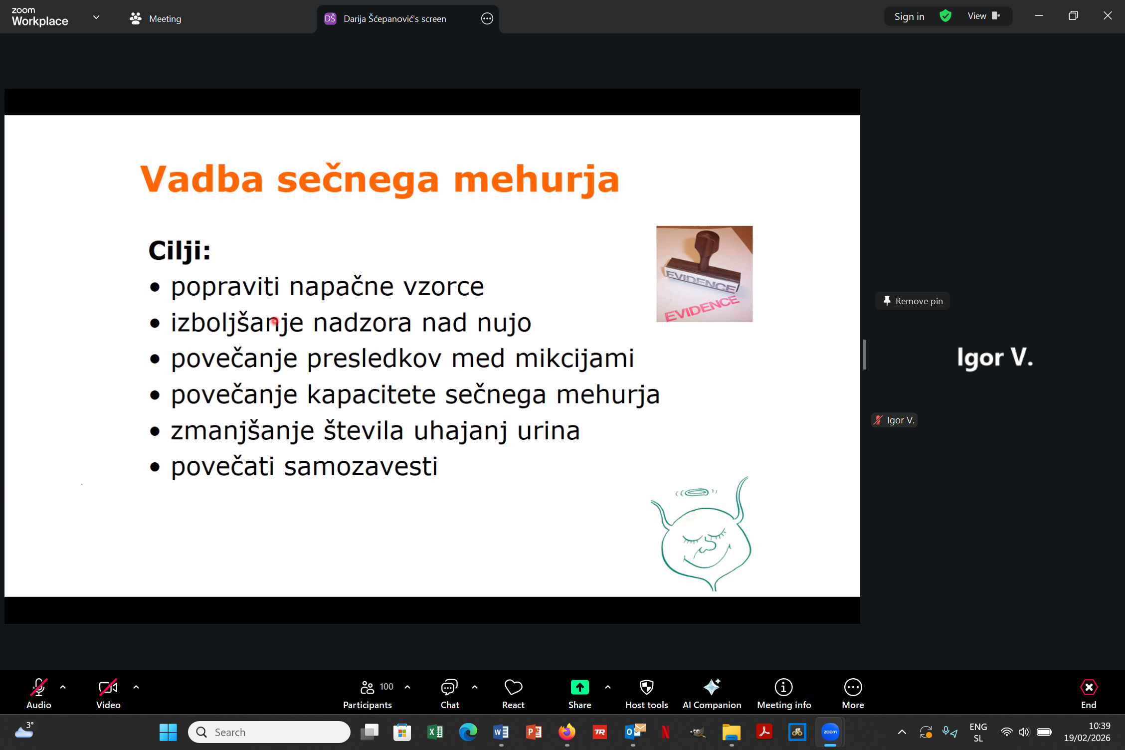 Spletno predavanje dr. Šćepanović in Lidije Žgur o inkontinenci 19.2.2026 ob 10. uri
